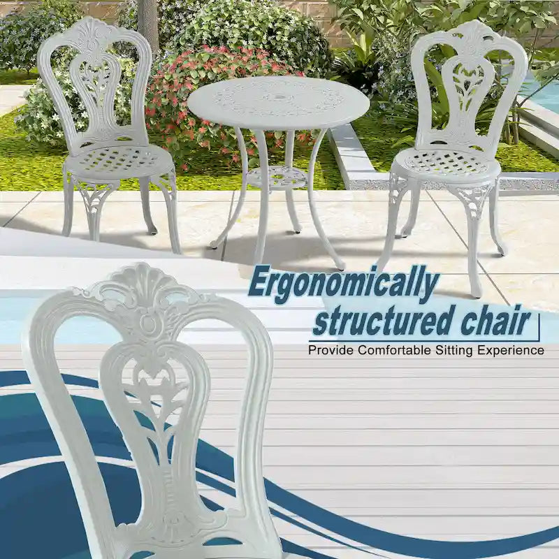 Clihome Outdoor Cast Aluminum Bistro Chair (Set of 2)