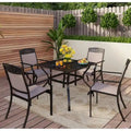5/7-Piece Cast Aluminum Patio Dining Set wtih Stackle or Swivel Chairs and 1 Metal Table - 5-Piece