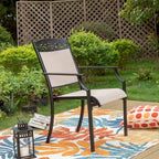5/7-Piece Cast Aluminum Patio Dining Set wtih Stackle or Swivel Chairs and 1 Metal Table - 5-Piece