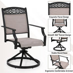 5/7-Piece Cast Aluminum Patio Dining Set wtih Stackle or Swivel Chairs and 1 Metal Table - 5-Piece