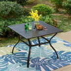 5/7-Piece Cast Aluminum Patio Dining Set wtih Stackle or Swivel Chairs and 1 Metal Table - 5-Piece