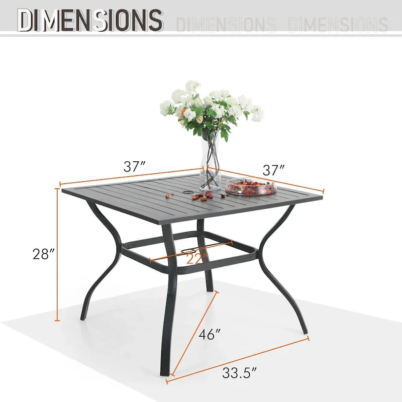 5/7-Piece Cast Aluminum Patio Dining Set wtih Stackle or Swivel Chairs and 1 Metal Table - 5-Piece
