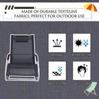 Outsunny Zero Gravity Chaise Rocker Patio Lounge Chairs with Recliner w/ Detachable Pillow & Weather-Fighting Fabric, Black
