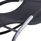 Outsunny Zero Gravity Chaise Rocker Patio Lounge Chairs with Recliner w/ Detachable Pillow & Weather-Fighting Fabric, Black