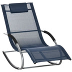 Outsunny Zero Gravity Chaise Rocker Patio Lounge Chairs with Recliner w/ Detachable Pillow & Weather-Fighting Fabric, Black