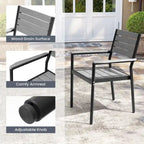 Pellebant Outdoor Modern Aluminum Dining Chairs with Armrest - 19.4 D x 18.9 W x 34.3 H