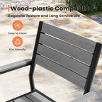 Pellebant Outdoor Modern Aluminum Dining Chairs with Armrest - 19.4 D x 18.9 W x 34.3 H