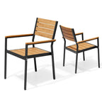 Pellebant Outdoor Modern Aluminum Dining Chairs with Armrest - 19.4 D x 18.9 W x 34.3 H