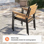 Pellebant Outdoor Modern Aluminum Dining Chairs with Armrest - 19.4 D x 18.9 W x 34.3 H