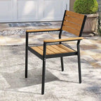 Pellebant Outdoor Modern Aluminum Dining Chairs with Armrest - 19.4 D x 18.9 W x 34.3 H