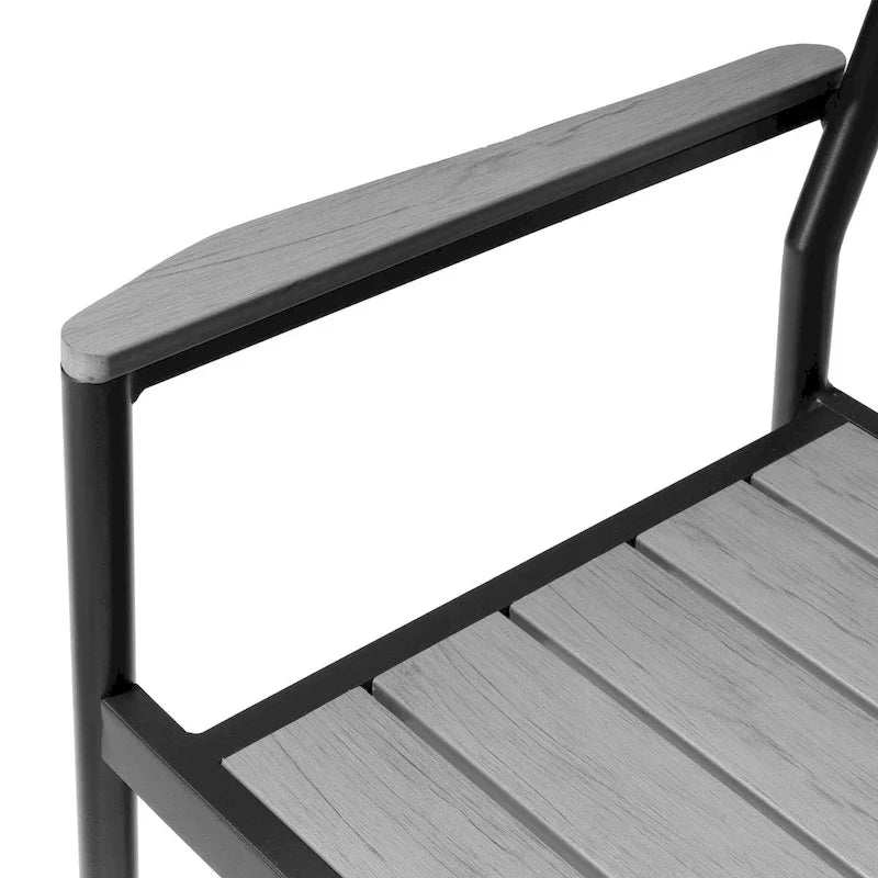 Pellebant Outdoor Modern Aluminum Dining Chairs with Armrest - 19.4 D x 18.9 W x 34.3 H