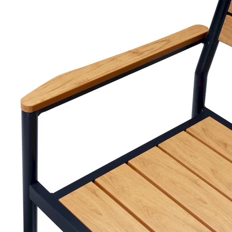 Pellebant Outdoor Modern Aluminum Dining Chairs with Armrest - 19.4 D x 18.9 W x 34.3 H