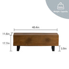 COSIEST Rectangular Weatherproof Outdoor Bench - 11.8D x 48.4W x 17.7H