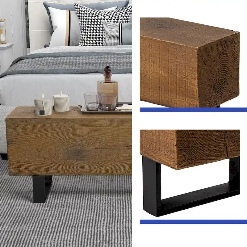 COSIEST Rectangular Weatherproof Outdoor Bench - 11.8D x 48.4W x 17.7H