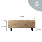 COSIEST Rectangular Weatherproof Outdoor Bench - 11.8D x 48.4W x 17.7H