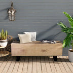 COSIEST Rectangular Weatherproof Outdoor Bench - 11.8D x 48.4W x 17.7H