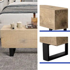 COSIEST Rectangular Weatherproof Outdoor Bench - 11.8D x 48.4W x 17.7H