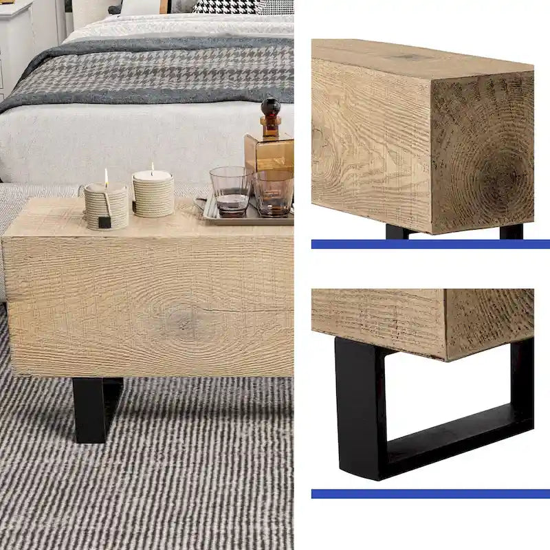 COSIEST Rectangular Weatherproof Outdoor Bench - 11.8D x 48.4W x 17.7H