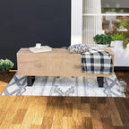 COSIEST Rectangular Weatherproof Outdoor Bench - 11.8D x 48.4W x 17.7H