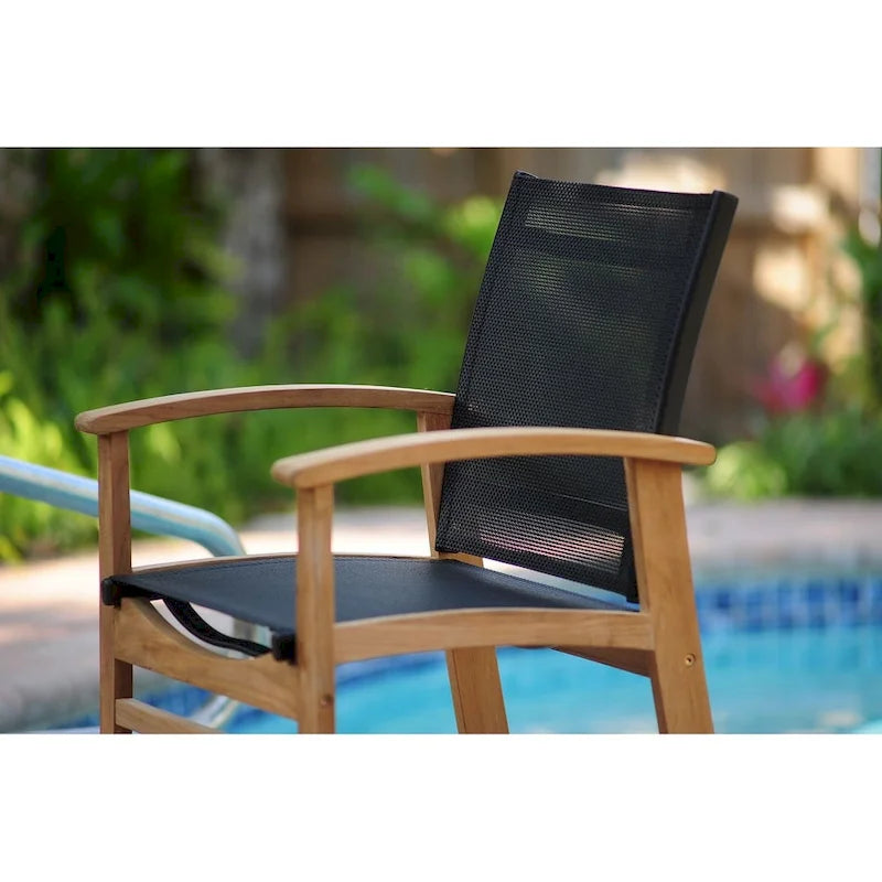 Amazonia Teak 9pc Outdoor Patio Luna Wood Dining Set - 9 Piece
