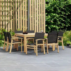 Amazonia Teak 9pc Outdoor Patio Luna Wood Dining Set - 9 Piece