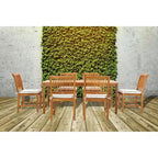 Chic Teak Bermuda Rectangular Teak Wood Patio Bistro Dining Table, 55 x 35 inch (Table Only)
