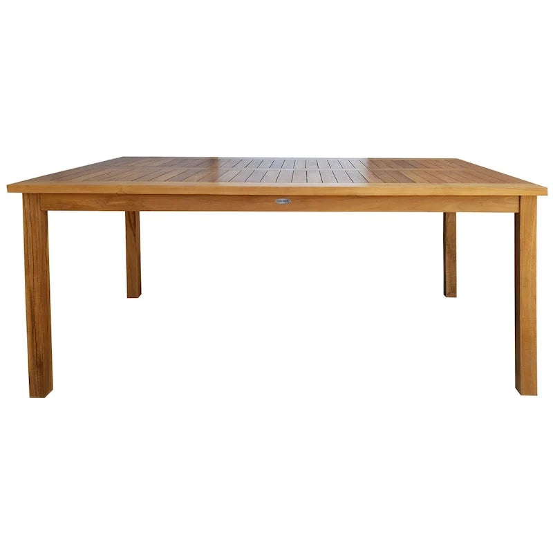 Chic Teak Bermuda Rectangular Teak Wood Patio Bistro Dining Table, 55 x 35 inch (Table Only)