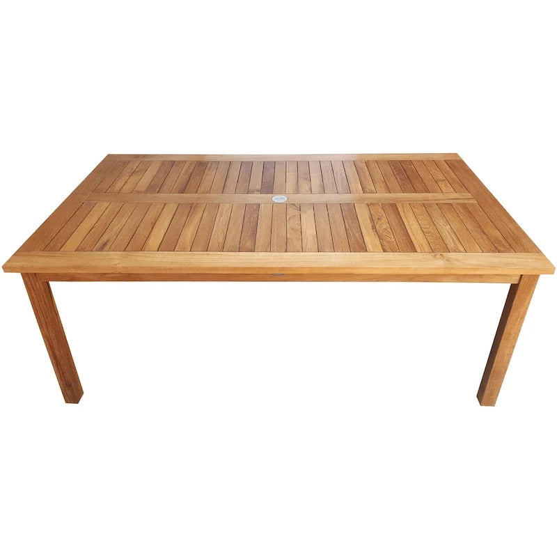 Chic Teak Bermuda Rectangular Teak Wood Patio Bistro Dining Table, 55 x 35 inch (Table Only)