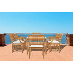 Chic Teak Bermuda Rectangular Teak Wood Patio Bistro Dining Table, 55 x 35 inch (Table Only)