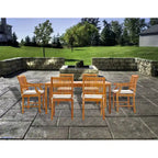 Chic Teak Bermuda Rectangular Teak Wood Patio Bistro Dining Table, 55 x 35 inch (Table Only)