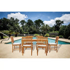 Chic Teak Bermuda Rectangular Teak Wood Patio Bistro Dining Table, 55 x 35 inch (Table Only)