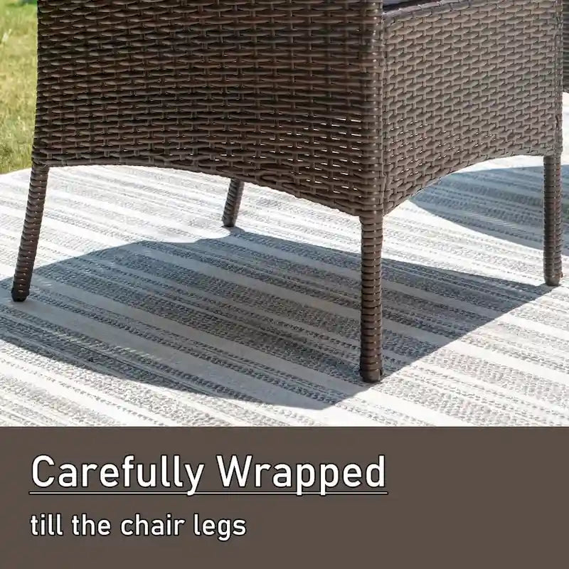 Multi-piece Expandable Black Steel and Rattan Outdoor Dining Table Set