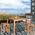 Chic Teak Seville Outdoor Teak Wood Patio Counter Height Bistro Table - 35 inch (table only)