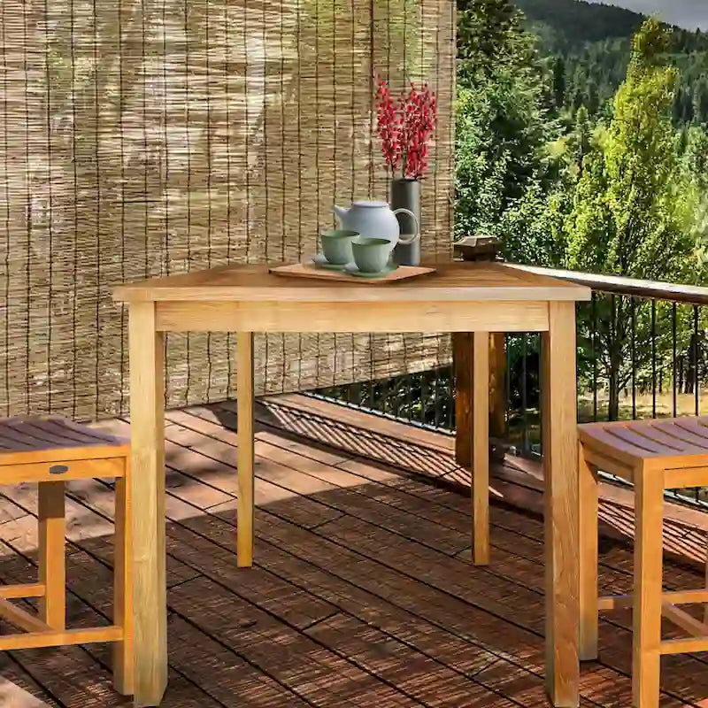 Chic Teak Seville Outdoor Teak Wood Patio Counter Height Bistro Table - 35 inch (table only)