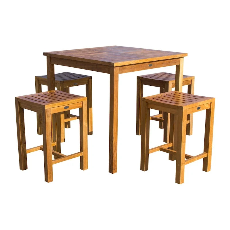 Chic Teak Seville Outdoor Teak Wood Patio Counter Height Bistro Table - 35 inch (table only)