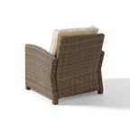 Crosley Bradenton Outdoor Wicker Arm Chair with Sand Cushions