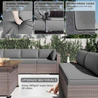 Kullavik 12 Piece Outdoor Patio Furniture Set with Fire Pit Table