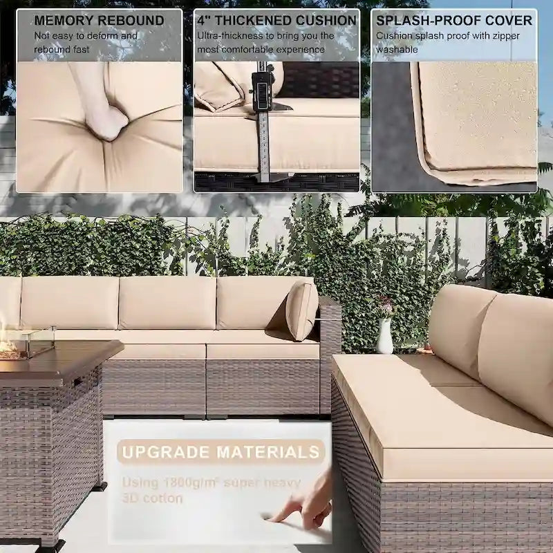 Kullavik 12 Piece Outdoor Patio Furniture Set with Fire Pit Table