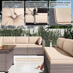 Kullavik 12 Piece Outdoor Patio Furniture Set with Fire Pit Table