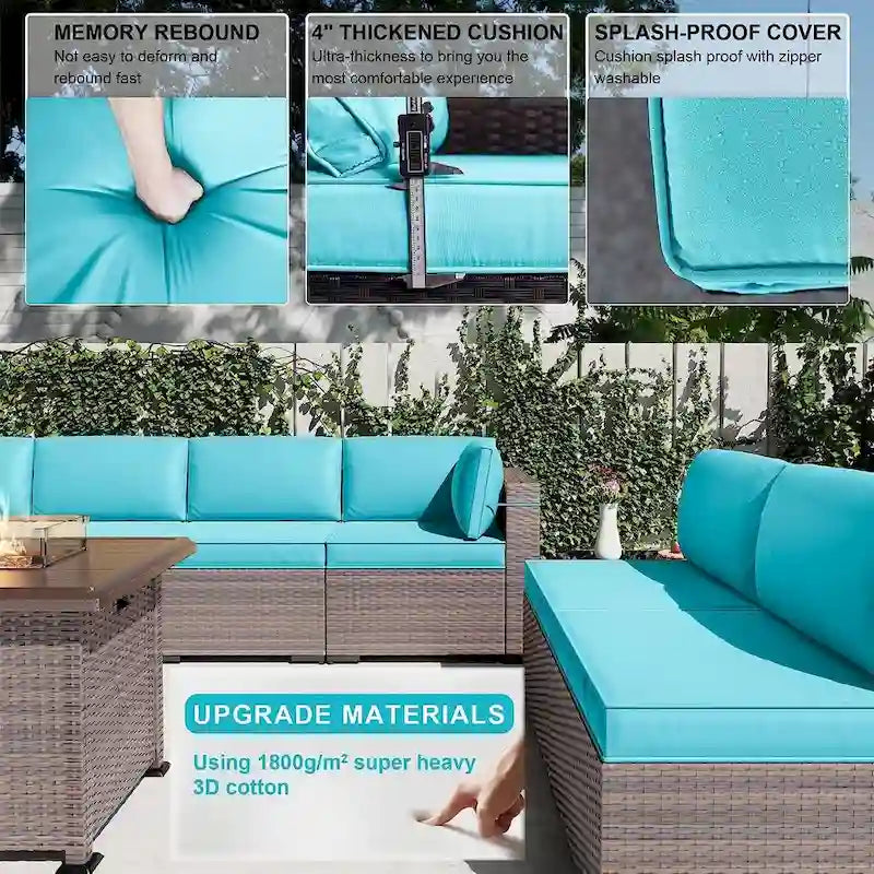 Kullavik 12 Piece Outdoor Patio Furniture Set with Fire Pit Table