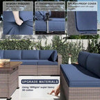 Kullavik 12 Piece Outdoor Patio Furniture Set with Fire Pit Table