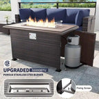 Kullavik 12 Piece Outdoor Patio Furniture Set with Fire Pit Table