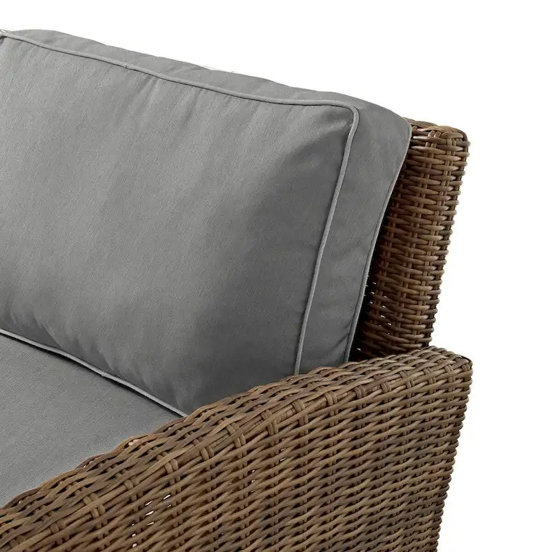 Crosley Bradenton 3Pc Outdoor Wicker Sofa Set - 81 W x 75 D x32.5 H