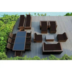 Ohana Outdoor Patio 20 Piece Mixed Brown Wicker Sofa and Dining Set