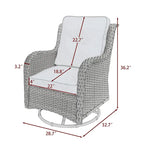 Outdoor Rattan Wicker Swivel Rocking Chair With Cushions