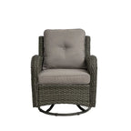 Outdoor Rattan Wicker Swivel Rocking Chair With Cushions