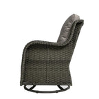 Outdoor Rattan Wicker Swivel Rocking Chair With Cushions