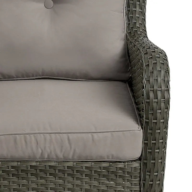 Outdoor Rattan Wicker Swivel Rocking Chair With Cushions