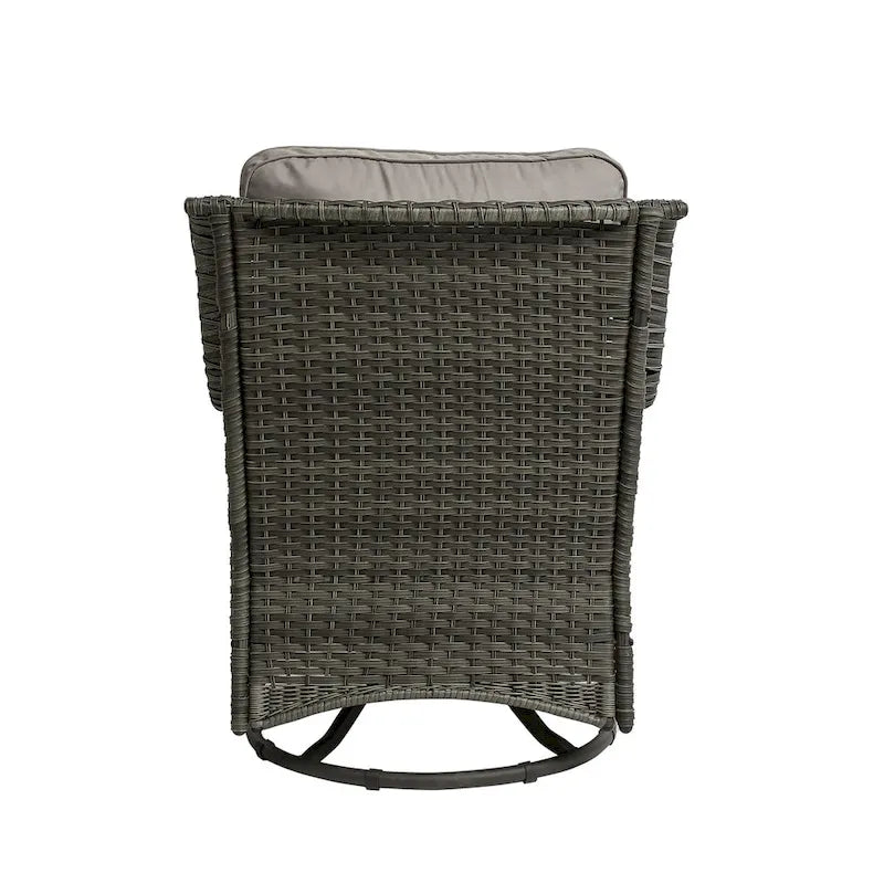 Outdoor Rattan Wicker Swivel Rocking Chair With Cushions