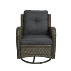 Outdoor Rattan Wicker Swivel Rocking Chair With Cushions